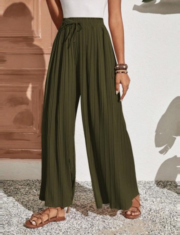 Pantaloni Shein, verde inchis