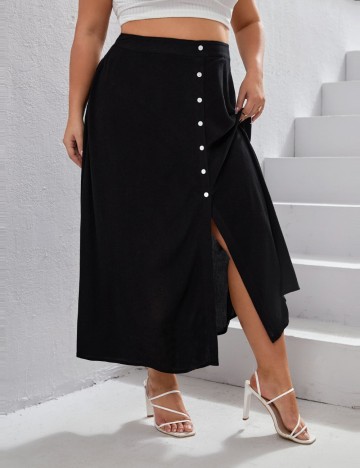 Fustă maxi Shein Curve+, negru