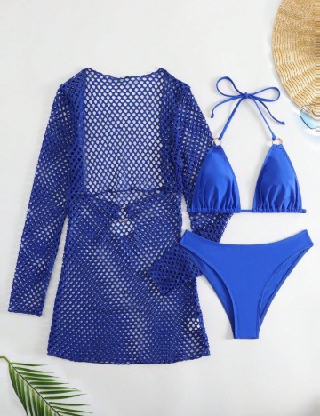 Set costum de baie Shein, albastru