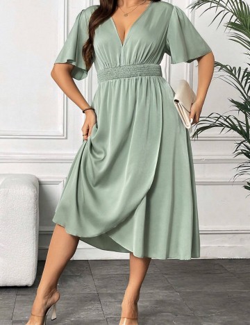 Rochie midi Shein Curve+, verde