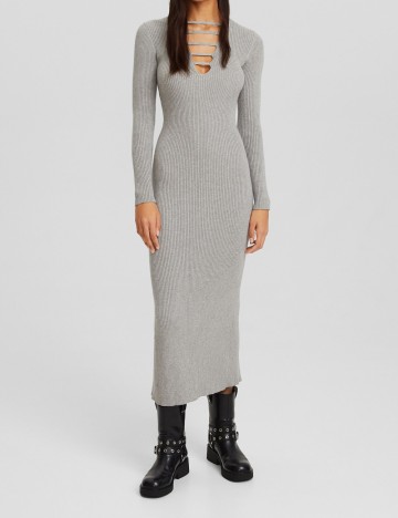 Rochie maxi Bershka, gri