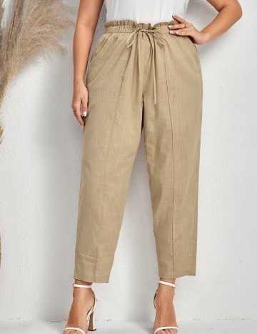 Pantaloni Shein Curve+, bej