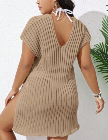 Rochie de plajă Shein Curve+, maro