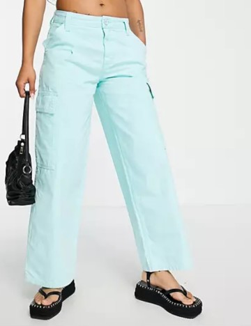 Pantaloni cargo ASOS, turcoaz