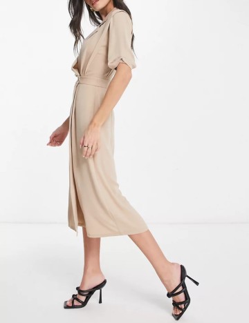 Rochie midi ASOS, bej