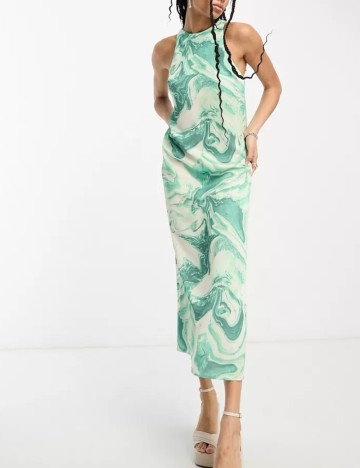 Rochie midi ASOS, verde
