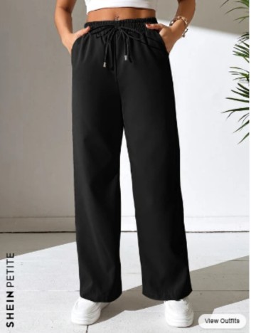 Pantaloni Casual Shein, negru