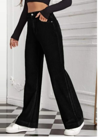 Pantaloni Raiați Shein, negru