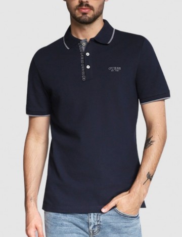 Tricou polo Guess, bleumarin
