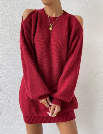 Rochie tricotată Shein, roșu