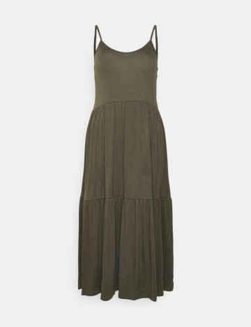Rochie midi Pieces, kaki