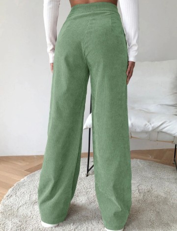 Pantaloni Raiați Shein, verde