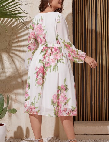 Rochie midi Shein Curve+, alb