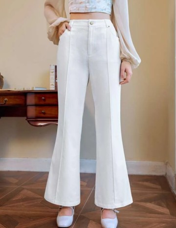 Pantaloni Shein, alb