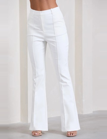 Pantaloni Club L London, alb