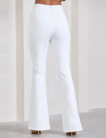 Pantaloni Club L London, alb