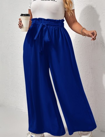 Pantaloni Shein Curve+, albastru
