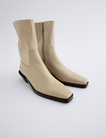 Botine Zara, crem