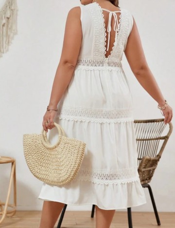 Rochie midi Shein Curve+, alb