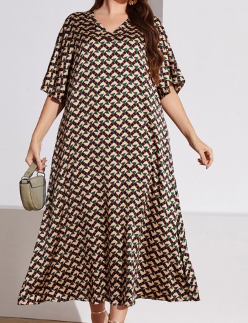 Rochie maxi Shein Curve+, mix culori
