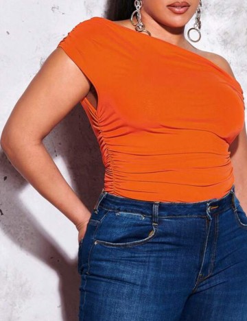 Tricou Shein Curve+, portocaliu