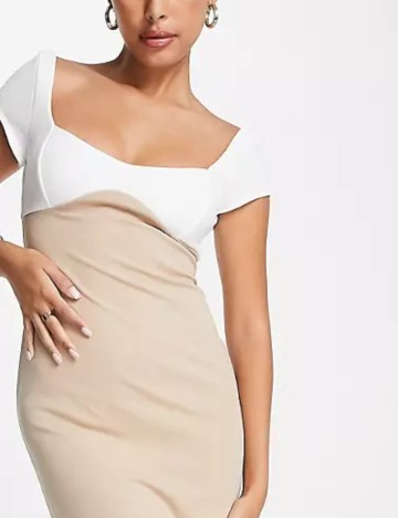 Rochie midi ASOS, bej