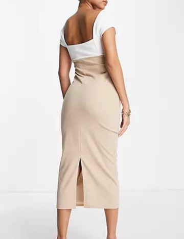 Rochie midi ASOS, bej