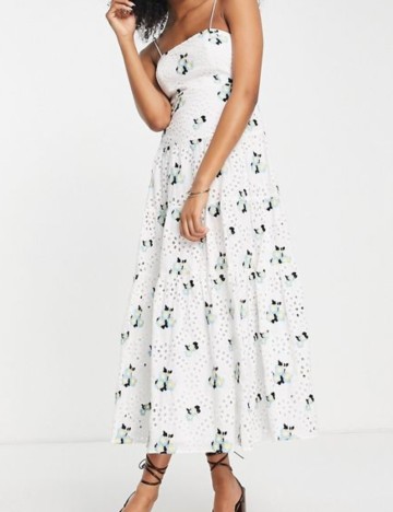 Rochie midi ASOS, alb