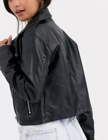 Geacă Imitație Piele ASOS, negru