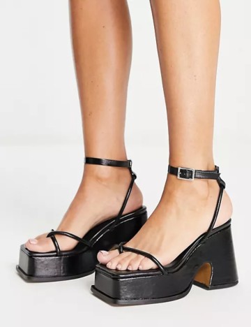 Sandale Cu Toc Topshop, negru