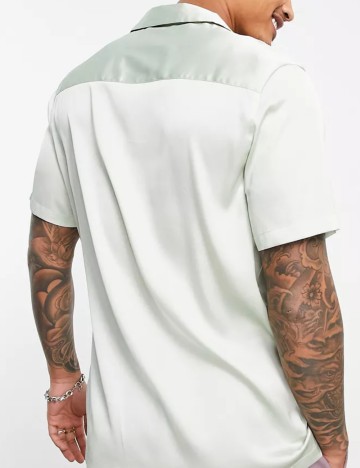 Cămașă cu mânecă scurtă ASOS, verde