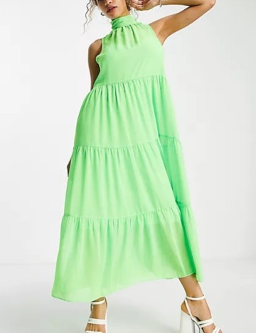 Rochie maxi ASOS, verde neon