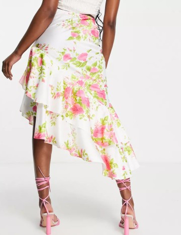 Fustă midi ASOS, alb