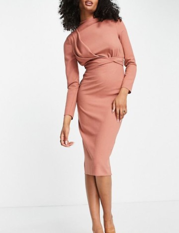 Rochie midi ASOS, cărămiziu