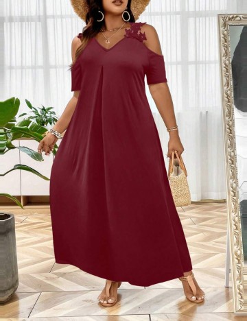 Rochie maxi Shein Curve+, vișiniu