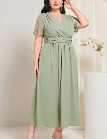 Rochie maxi Shein Curve+, verde