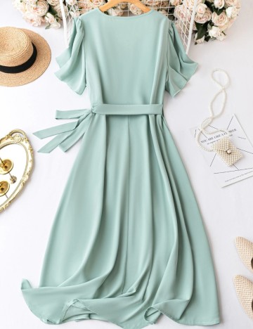 Rochie midi Shein Curve+, turcoaz