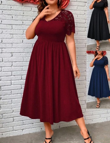 Rochie maxi Shein Curve+, vișiniu