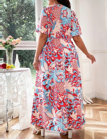 Rochie maxi Shein Curve+, mix culori