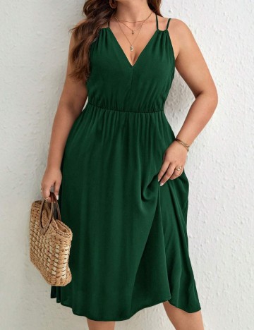 Rochie midi Shein Curve+, verde