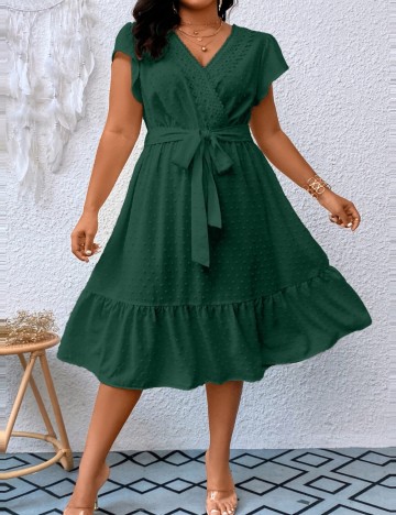 Rochie midi Shein Curve+, verde