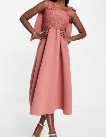 Rochie midi ASOS, roz
