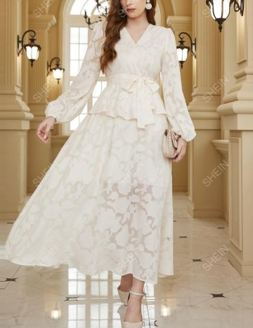 Rochie maxi Shein, crem