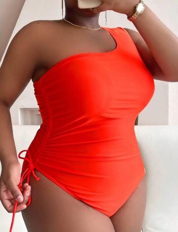 Costum de baie întreg Shein Curve+, portocaliu