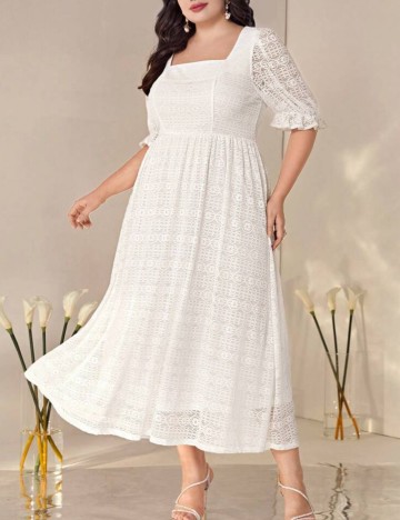 Rochie maxi Shein Curve+, alb