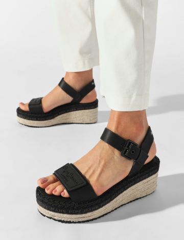 Sandale cu platformă Pepe Jeans, negru