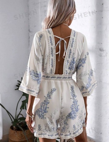 Salopetă scurtă Shein, crem