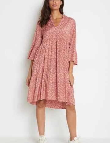 Rochie midi KAFFE, roz