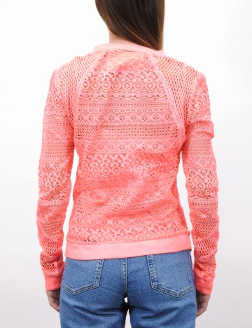 Bluză Casual Superdry, roz neon
