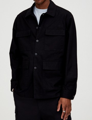 Jachetă Pull&Bear, negru